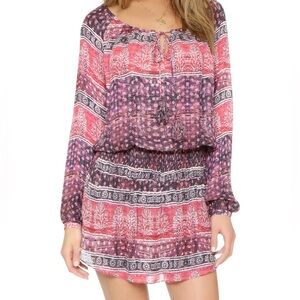 Rory Beca Boho Pattern Silk Blend Long Sleeve Dress Women’s Medium